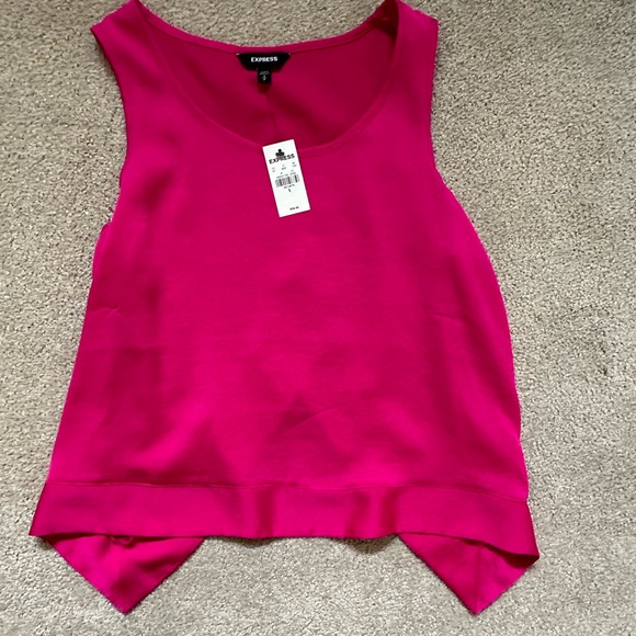 Express Tops - Express hot pink sleeveless open back top